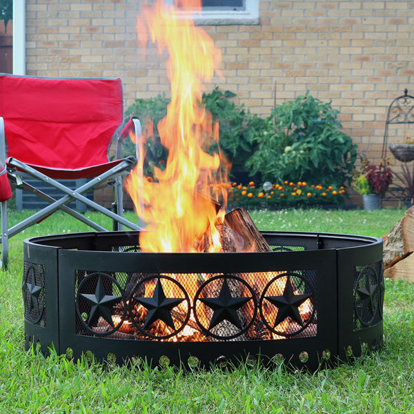 August Grove® Steel Wood Burning Fire Ring & Reviews Wayfair